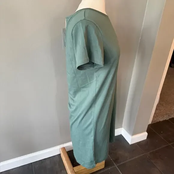 Pact NWT Dark Forest‎ Softspun Pocket Tshirt Dress Sz Small Organic Cotton Green - Picture 6 of 12